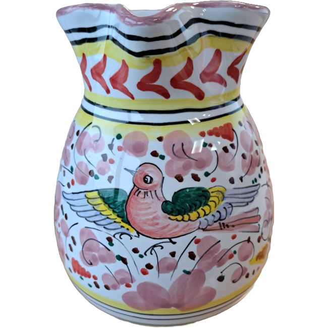 Pink Floral Bird Carafe