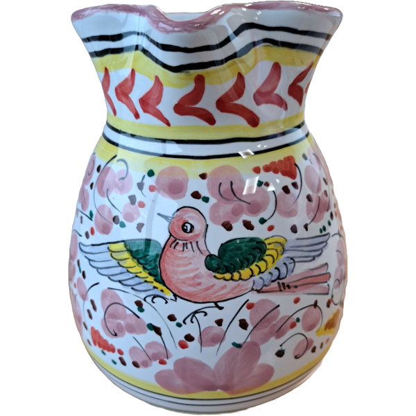 Pink Floral Bird Carafe