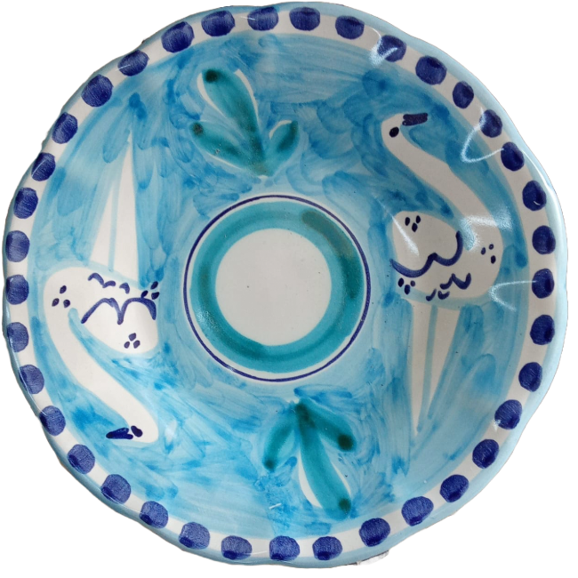 Amalfi Plate 16cm Blue Ostriches