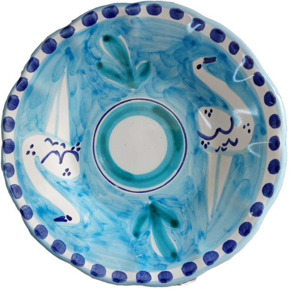 Amalfi Plate 16cm Blue Ostriches