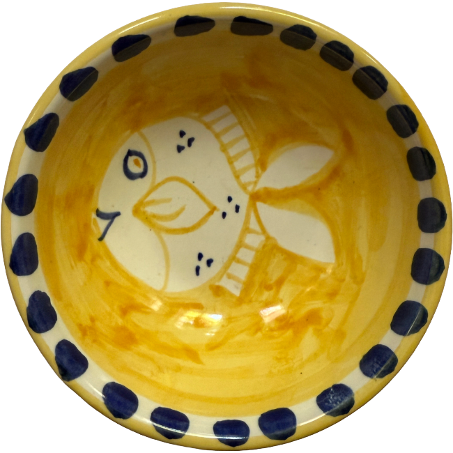 Amalfi Bowl 11 cm – Yellow Fish