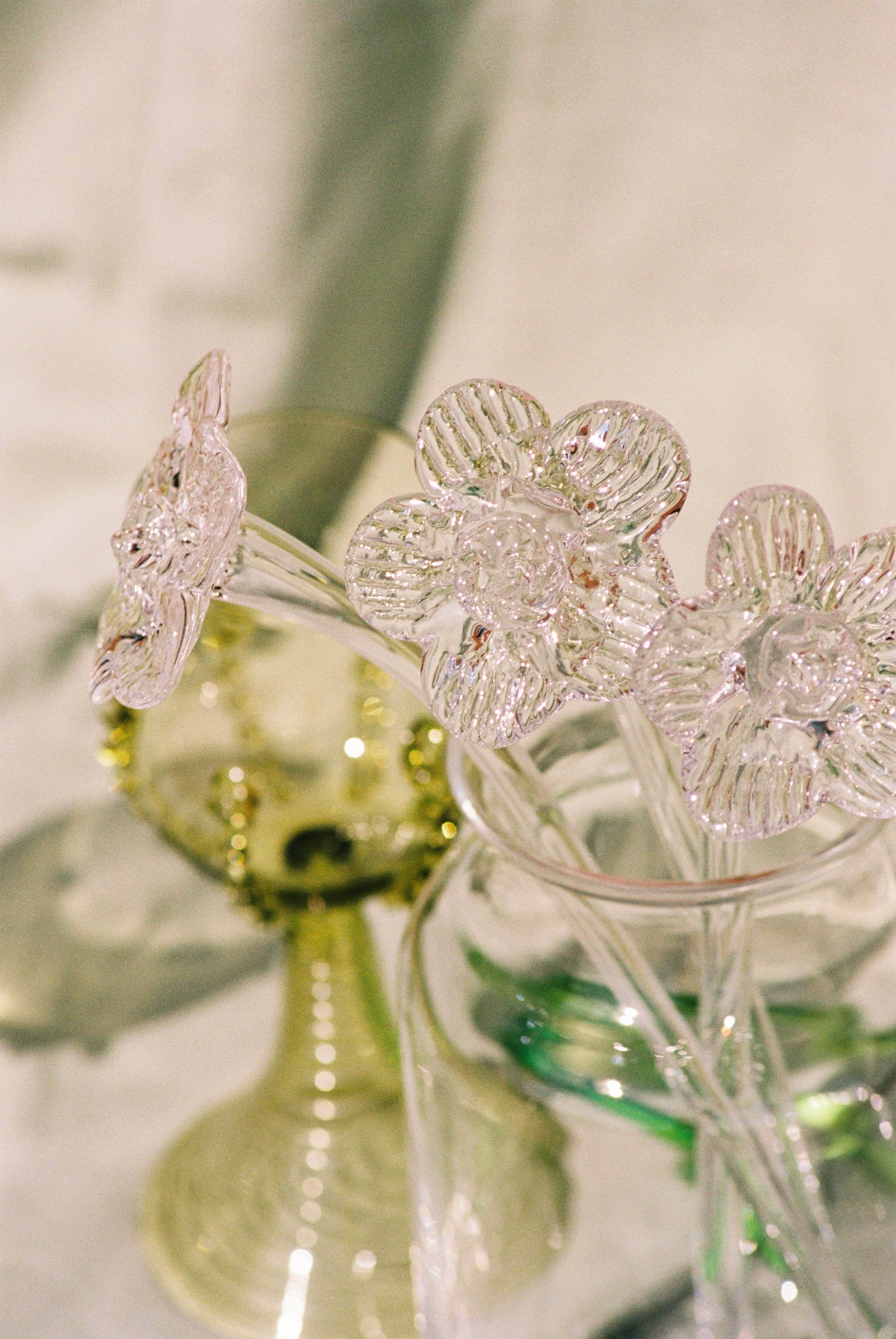 Mouthblown Crystal Flower - Large Transparent | Maison Flâneur