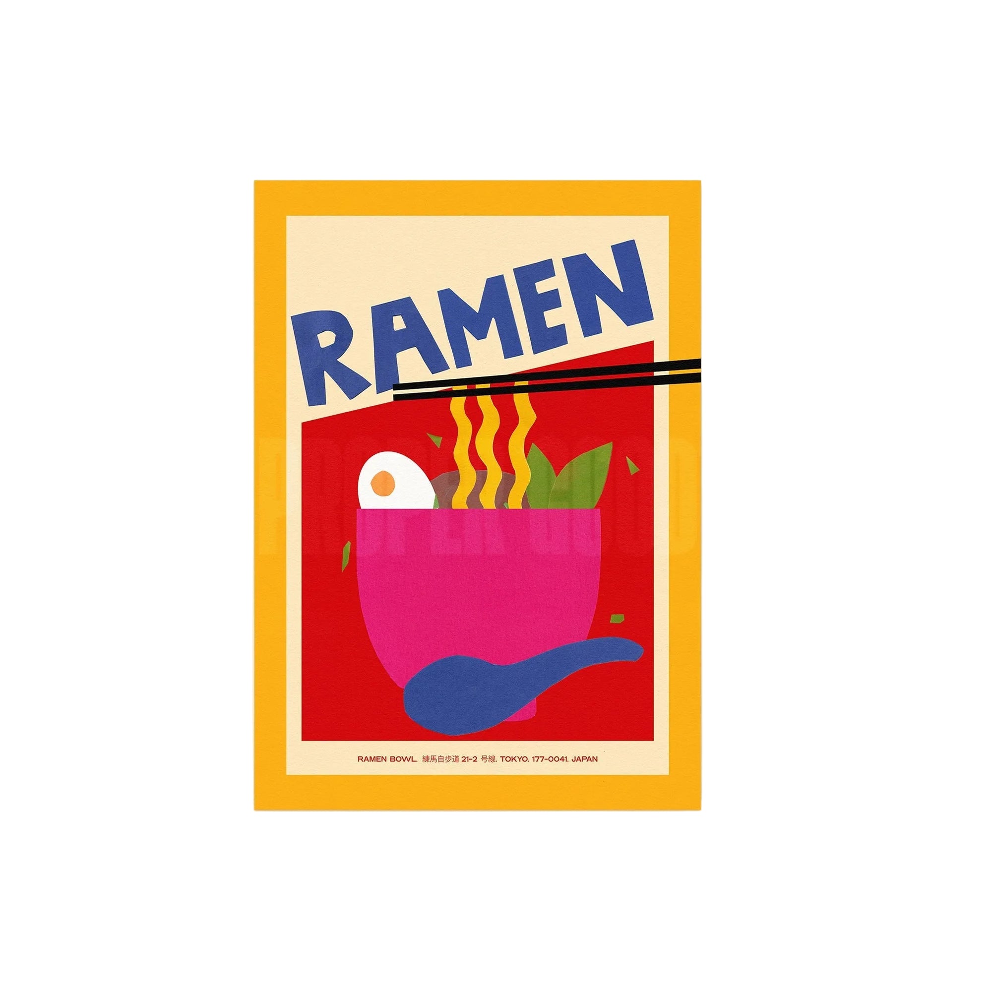Ramen Hand Collaged Print