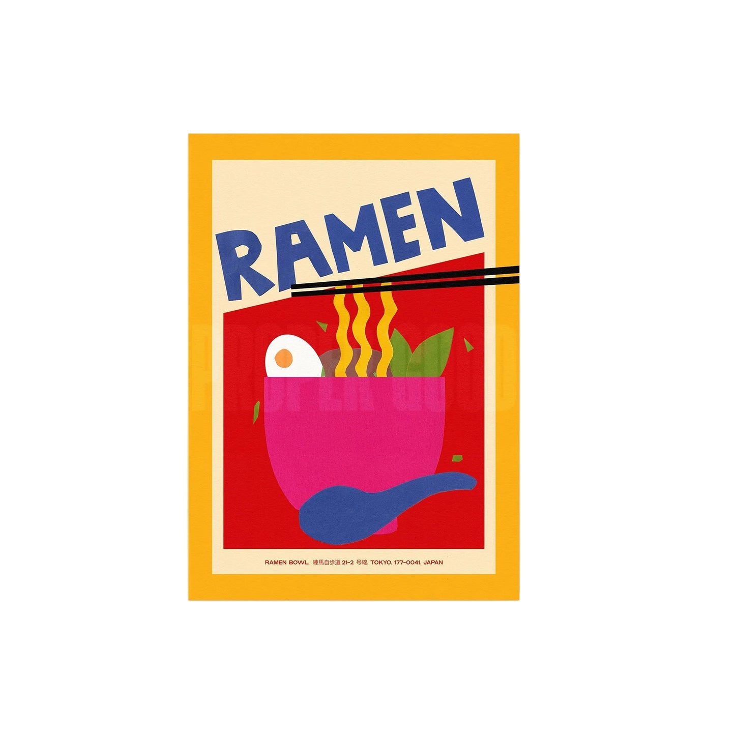 Ramen Hand Collaged Print