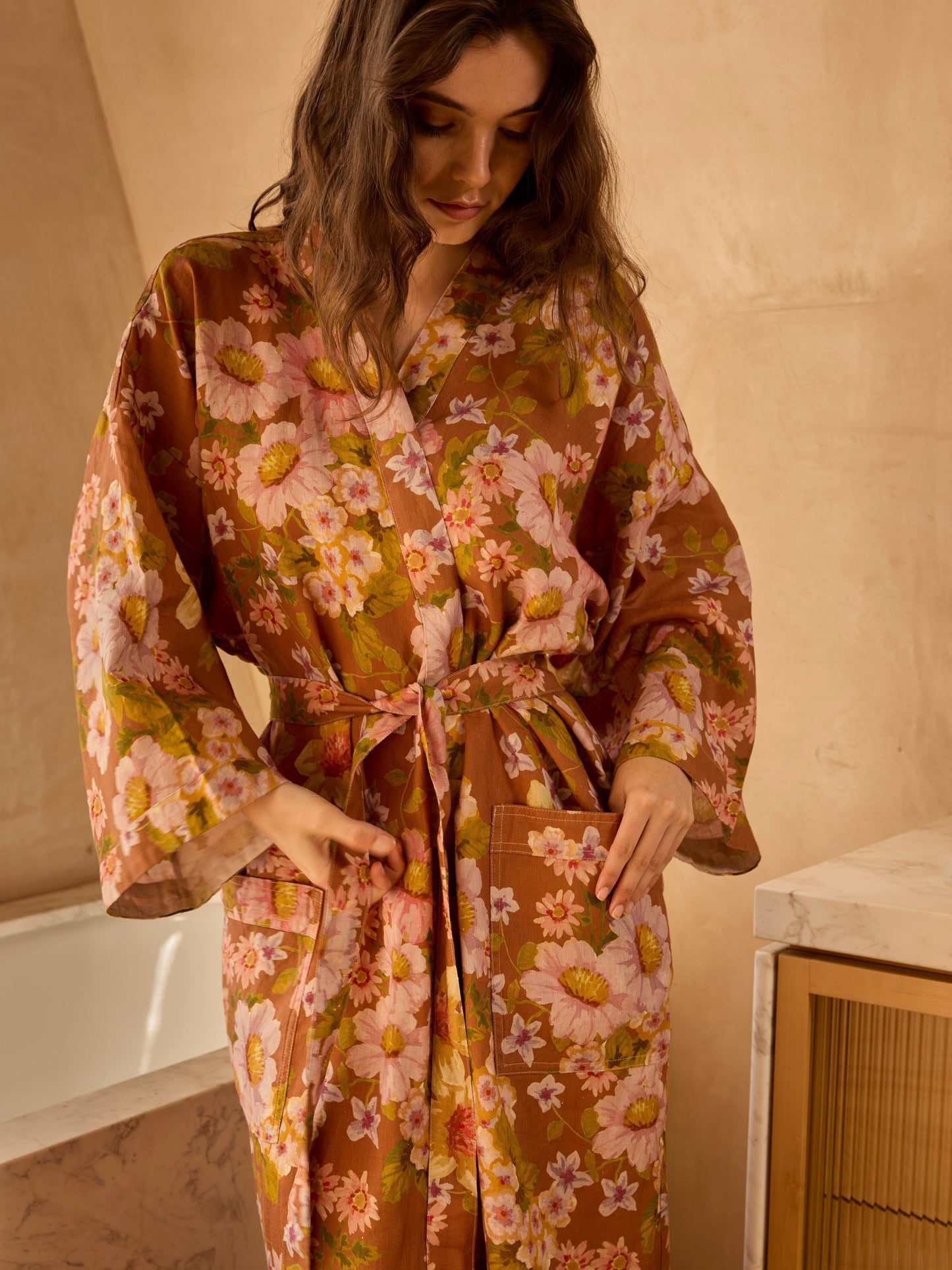 Buttercup Rust Linen Robe