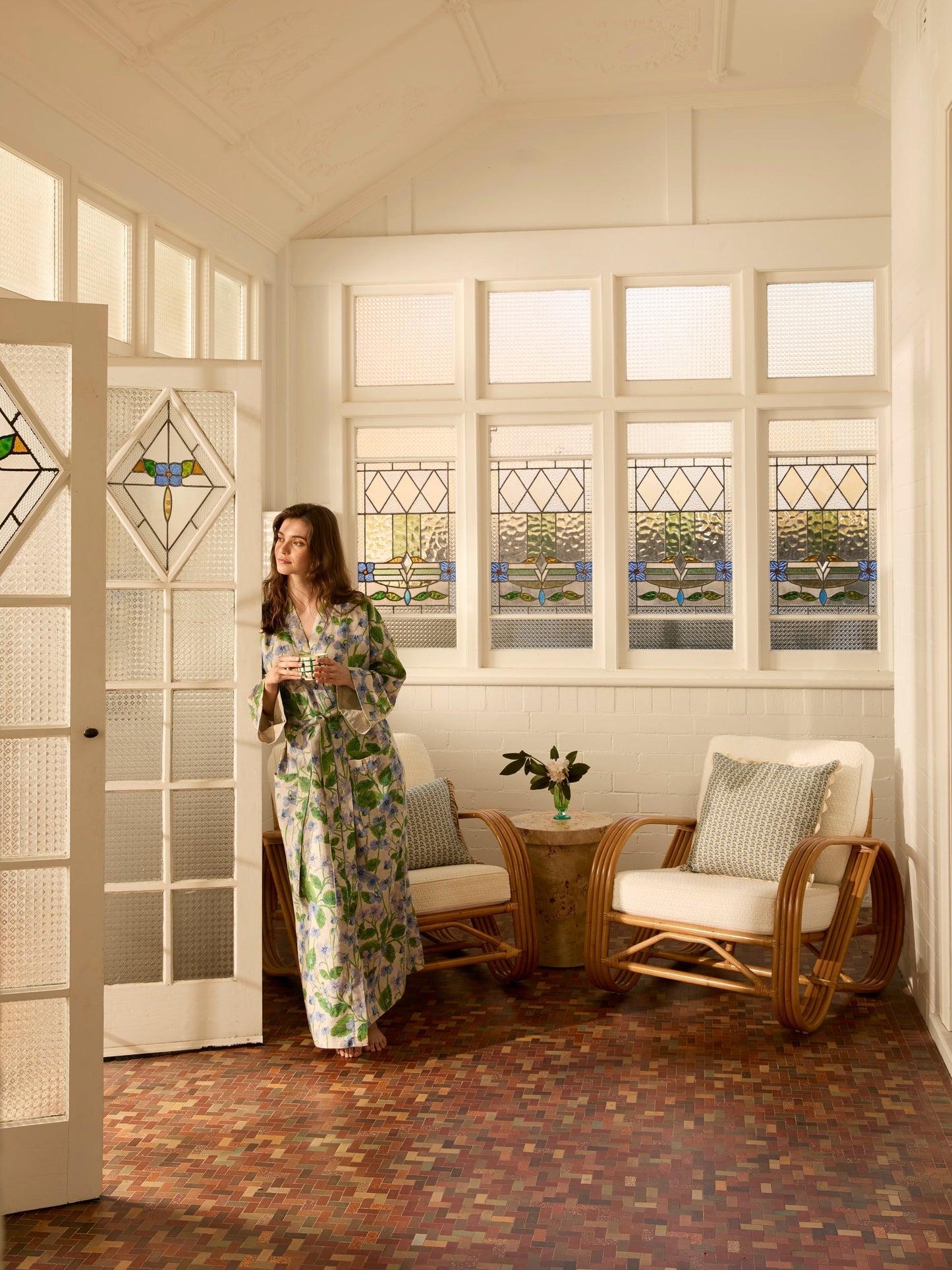 Lilas Blue Linen Robe