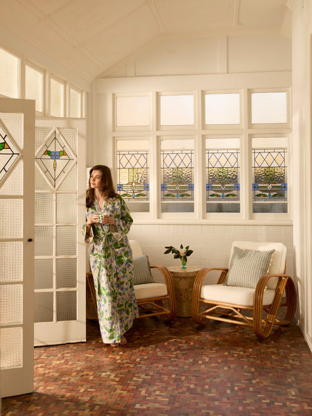 Lilas Blue Linen Robe