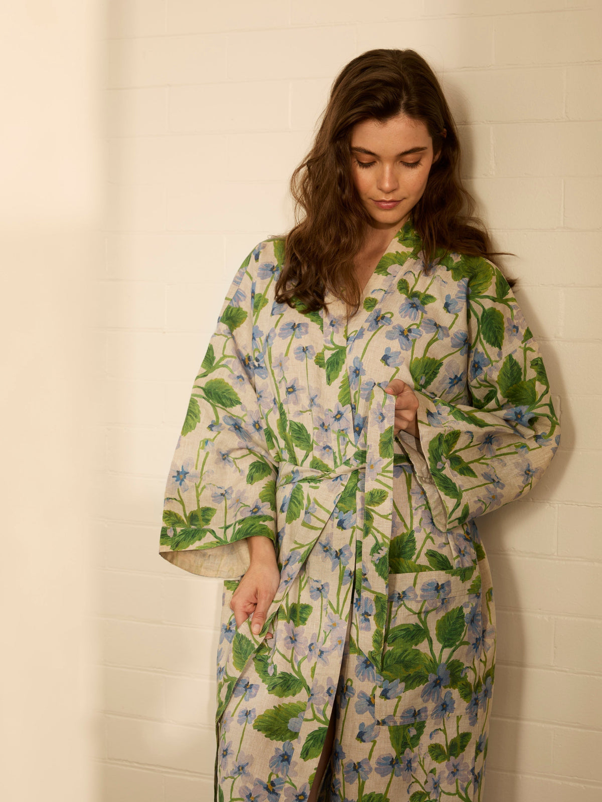 Lilas Blue Linen Robe