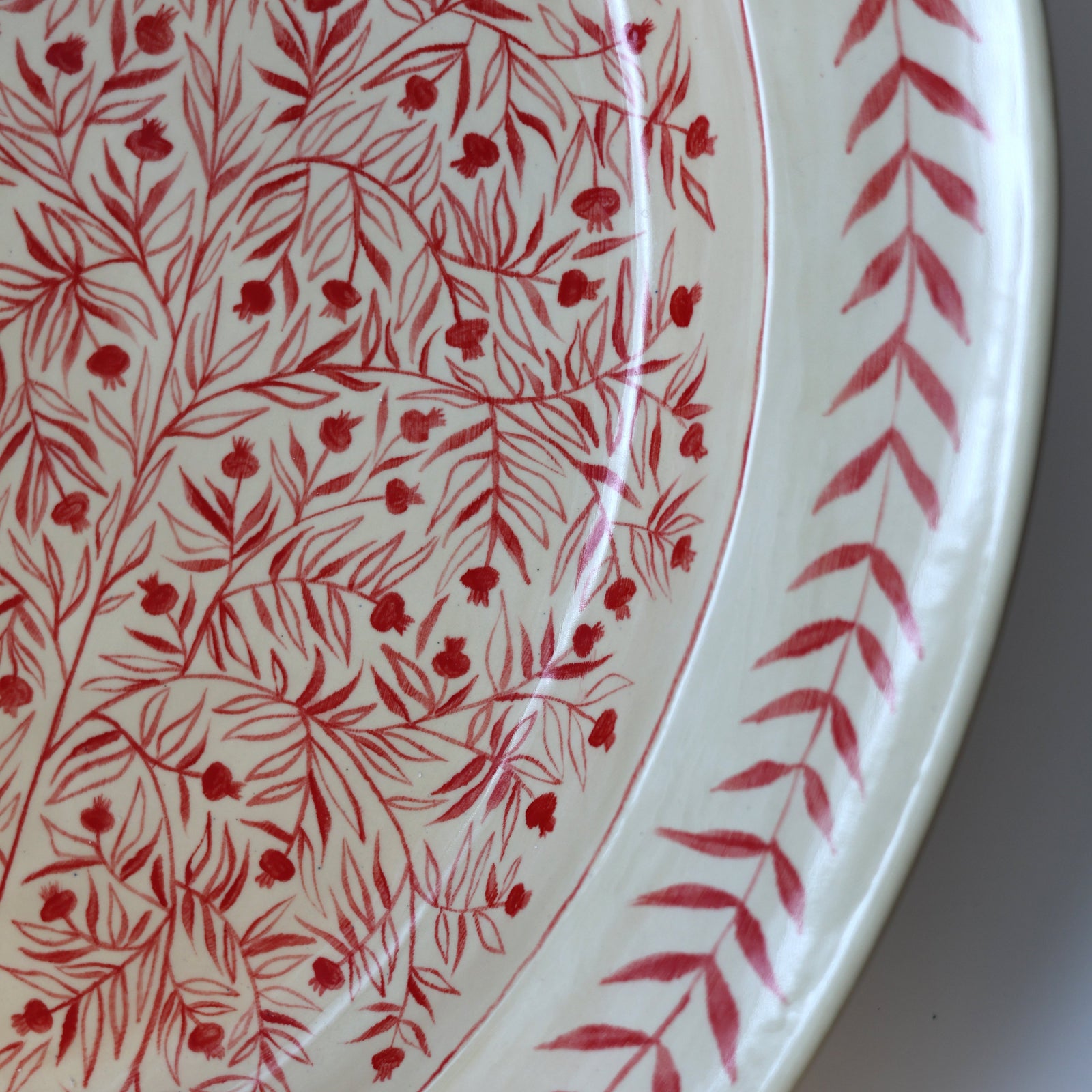 Hand Painted Pomegranate Oval Platter