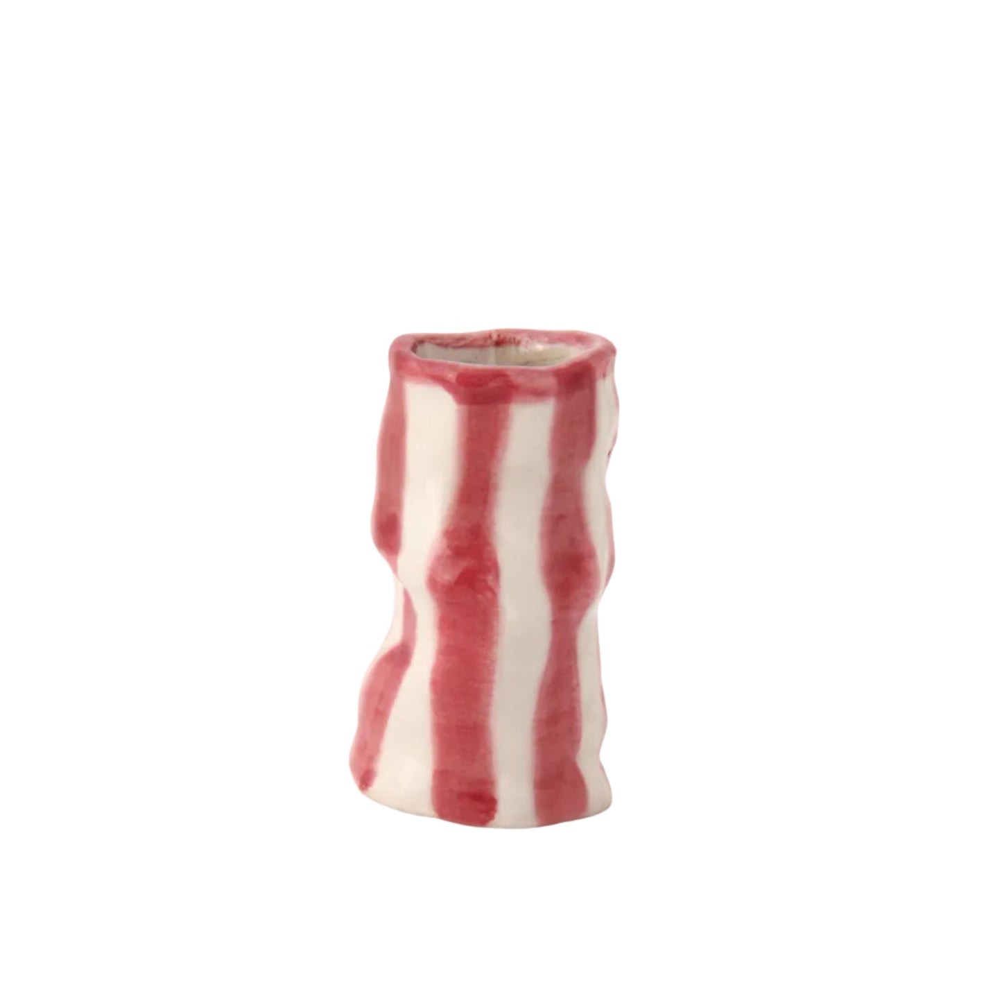 Ruby Candy Stripe Candle Holder