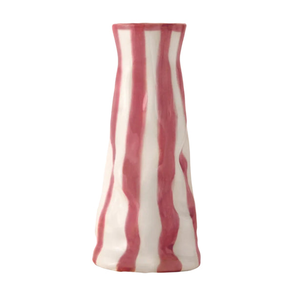 Ruby Candy Stripe Vase
