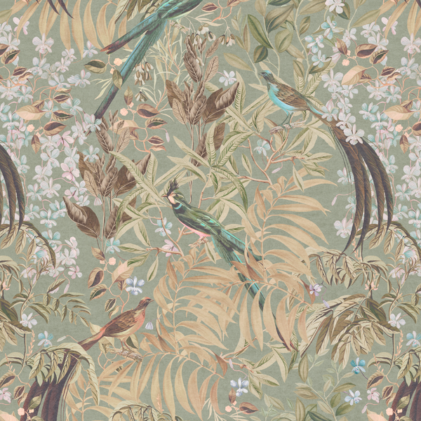 Resplendent Woods Linen Fabric - Willow