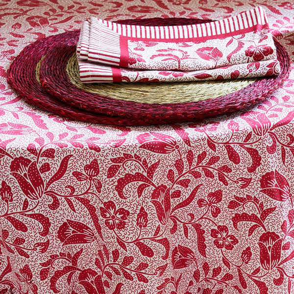 Red Ottilie Tablecloth