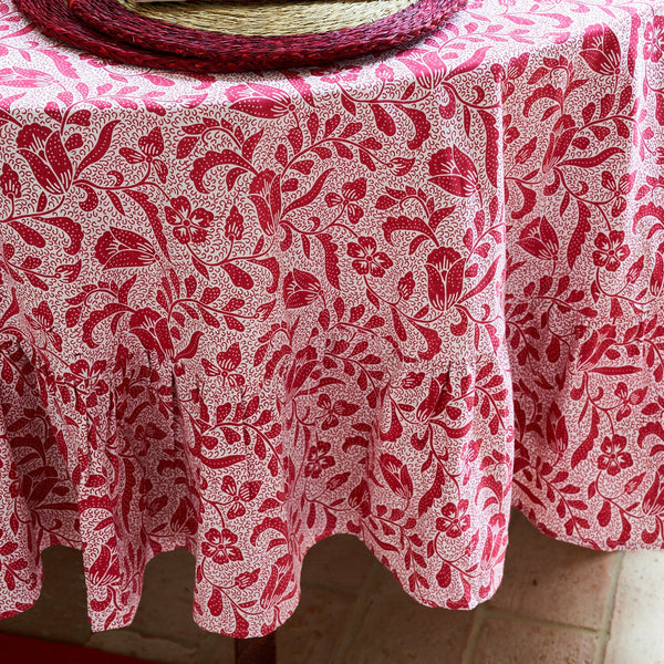 Red Ottilie Tablecloth