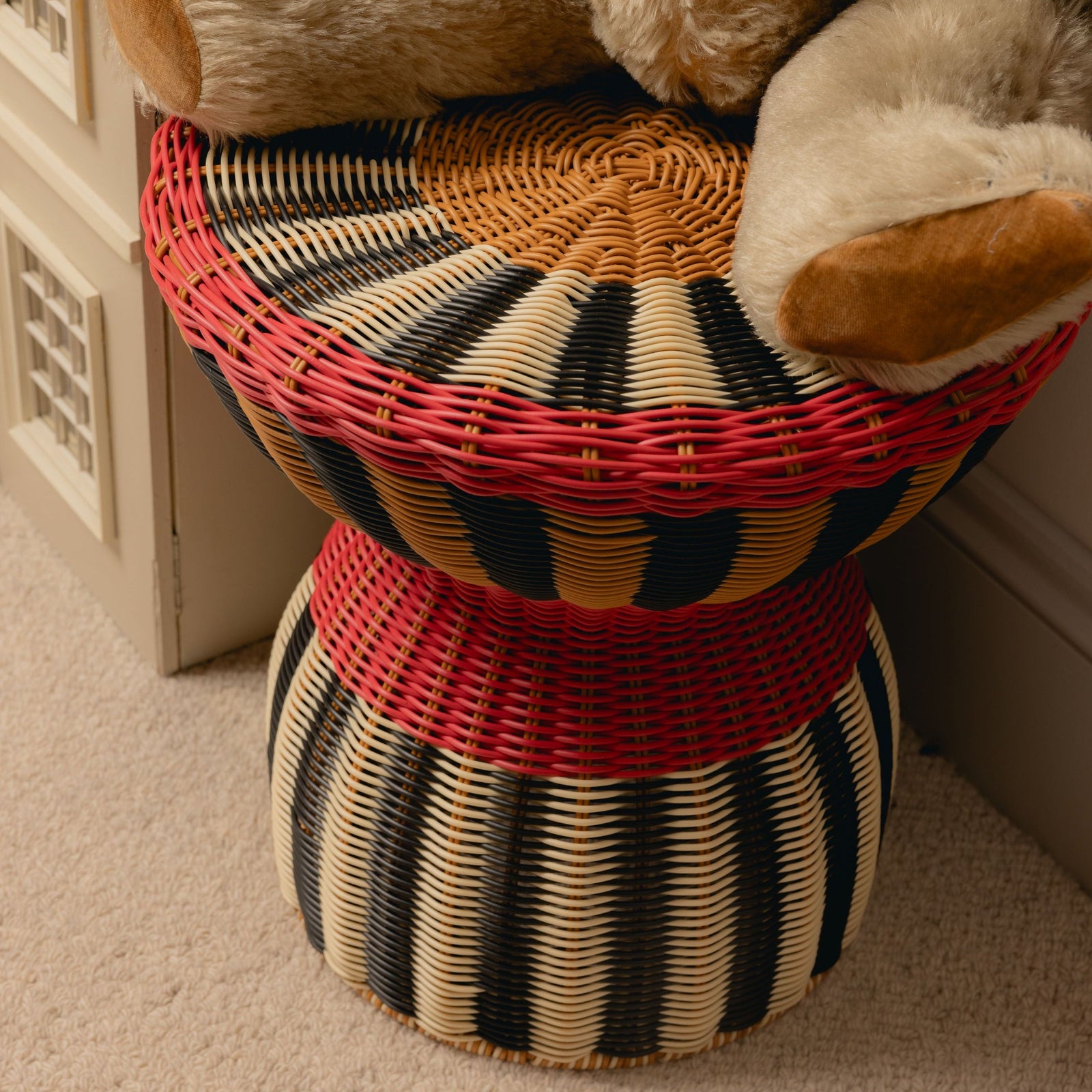 Woven Table | Red, Black & Cream