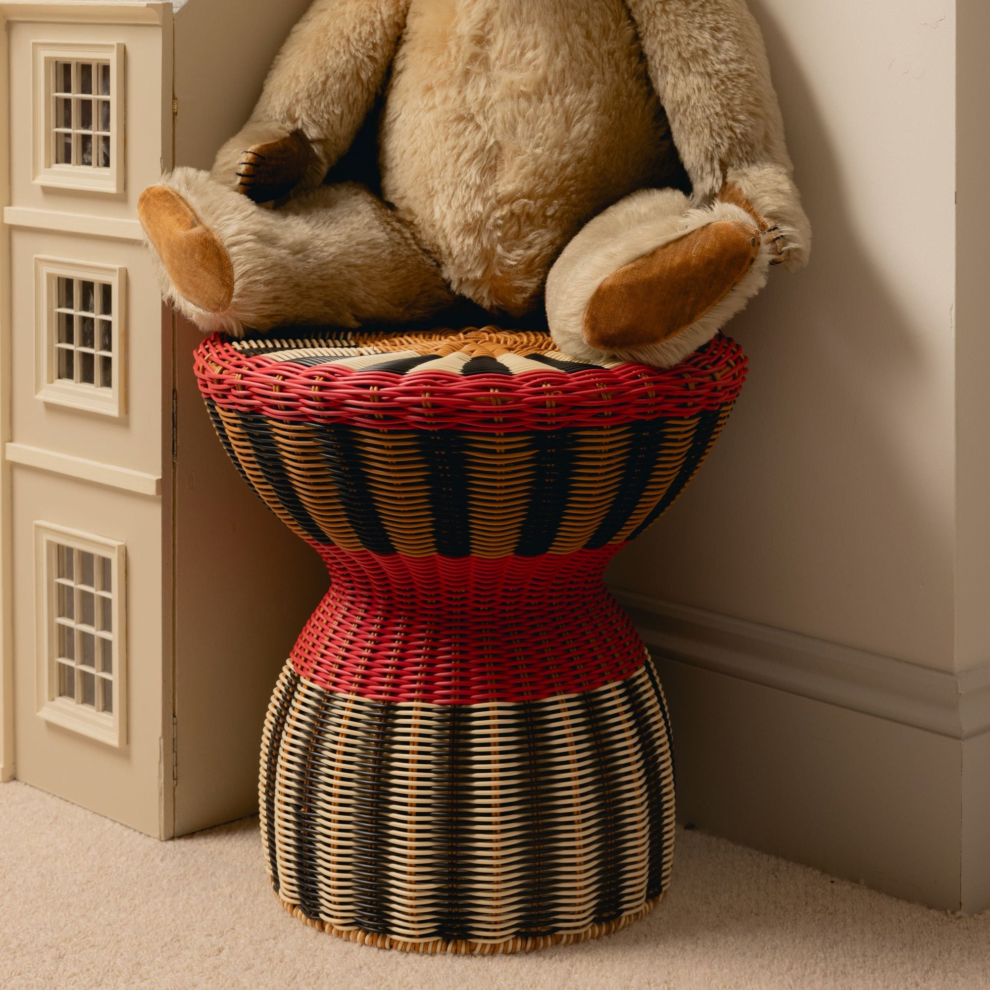 Woven Table | Red, Black & Cream