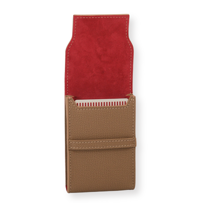Red interior and tan exterior playing card set gift and case