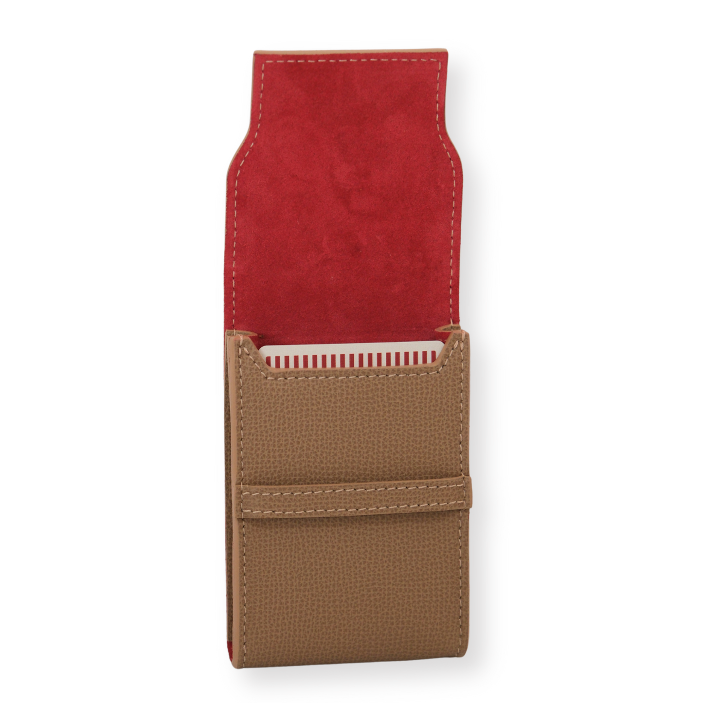 Red interior and tan exterior playing card set gift and case