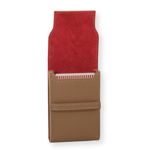 Red interior and tan exterior playing card set gift and case