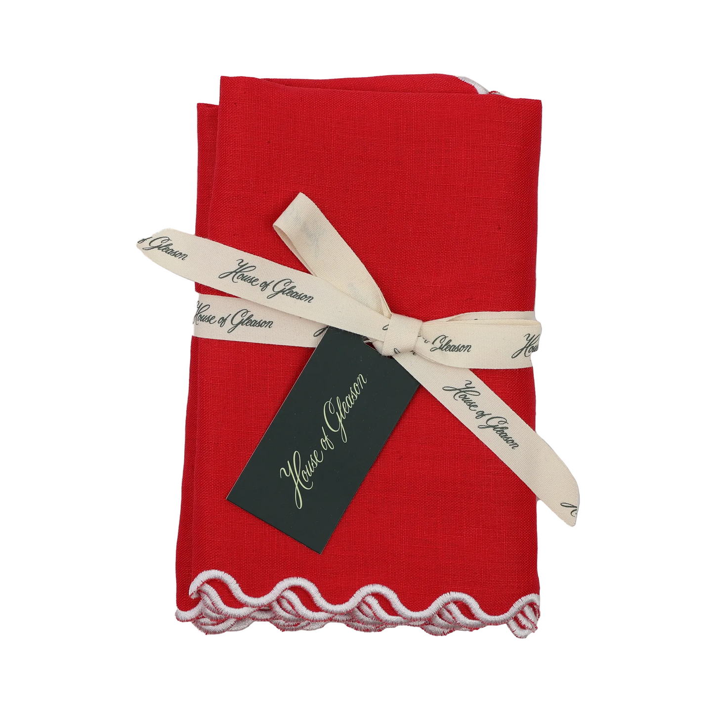 The Vivienne Linen Placemats - Red & White