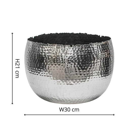 Load image into Gallery viewer, Hammered Bowl Nickel/Black Planter
