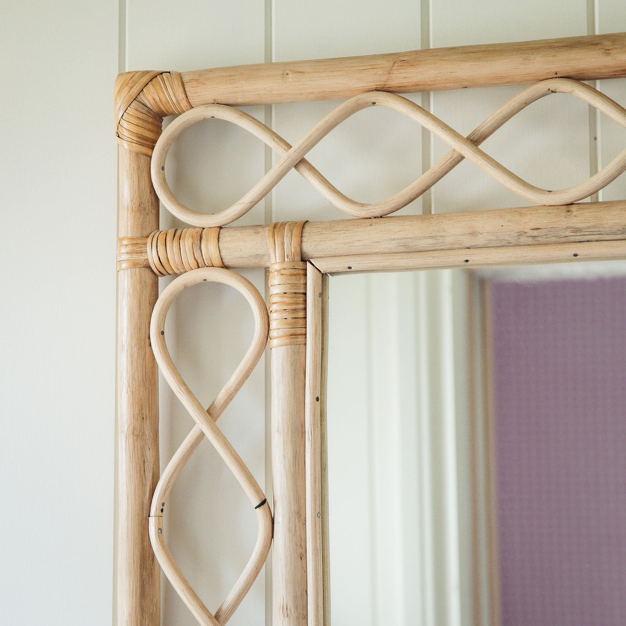 Retro Rattan Mirror, Natural