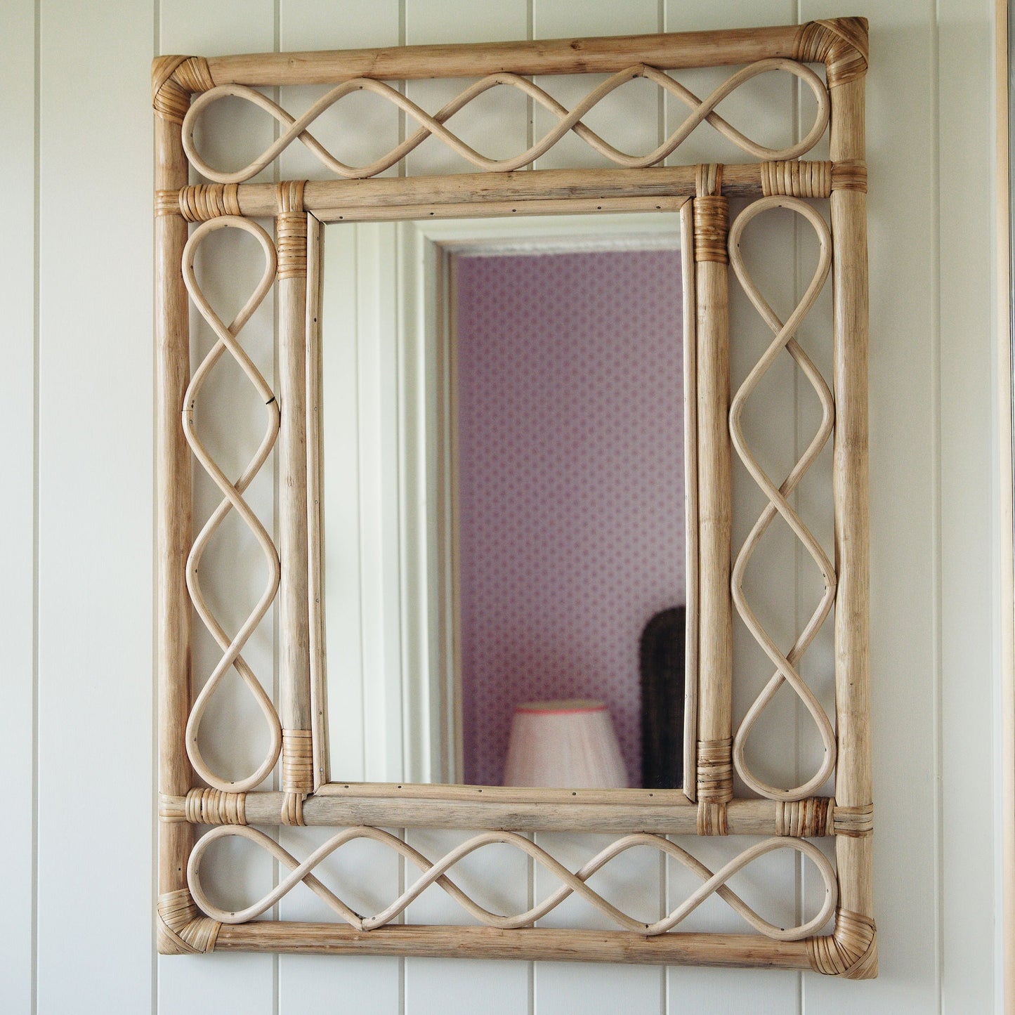 Retro Rattan Mirror, Natural
