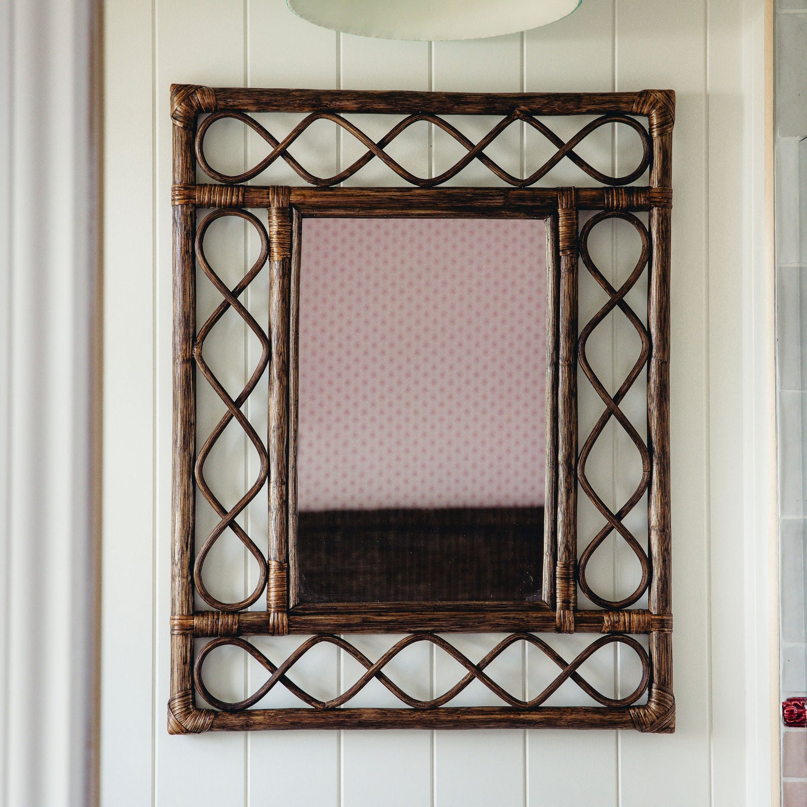 Retro Rattan Mirror, Natural