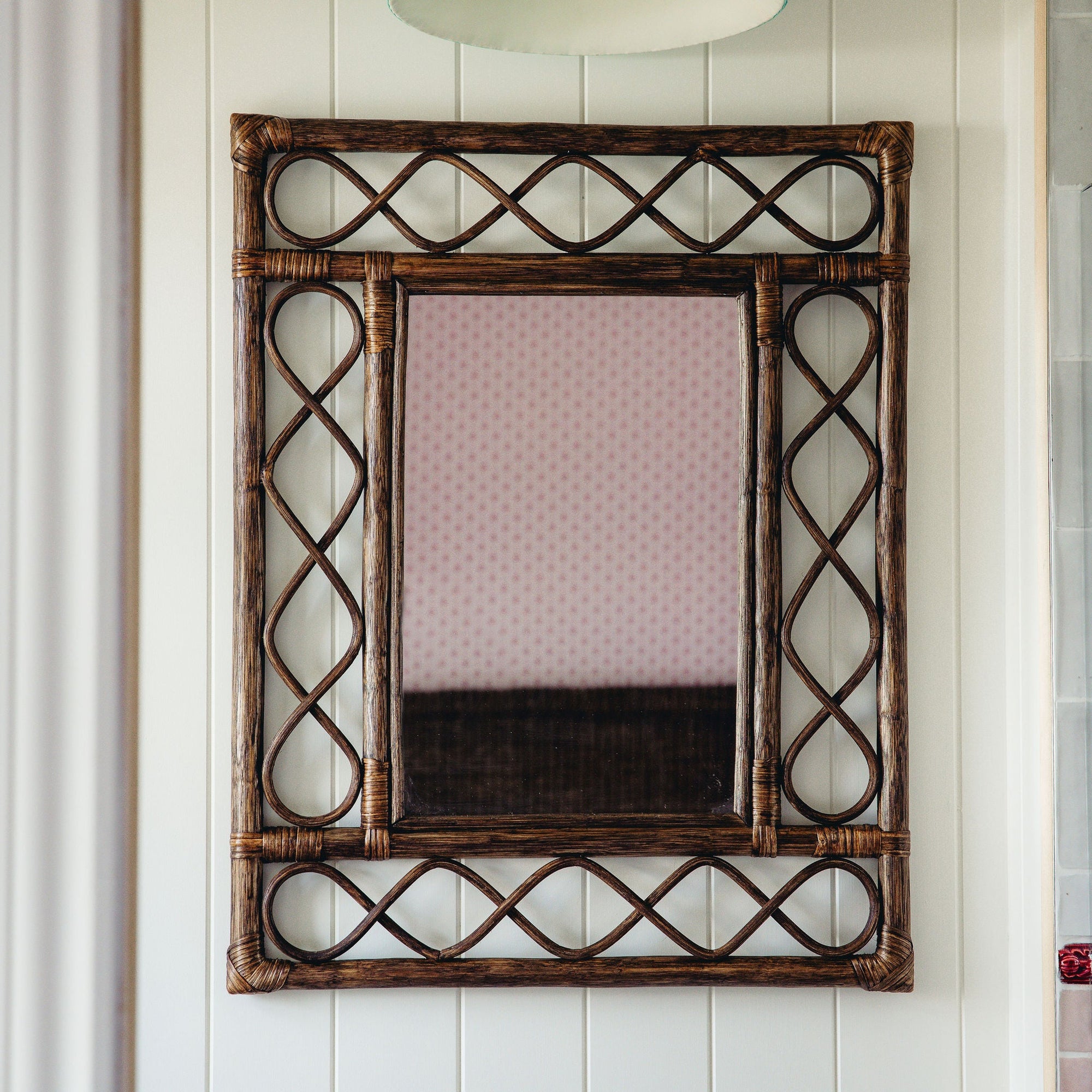 Retro Rattan Mirror, Natural