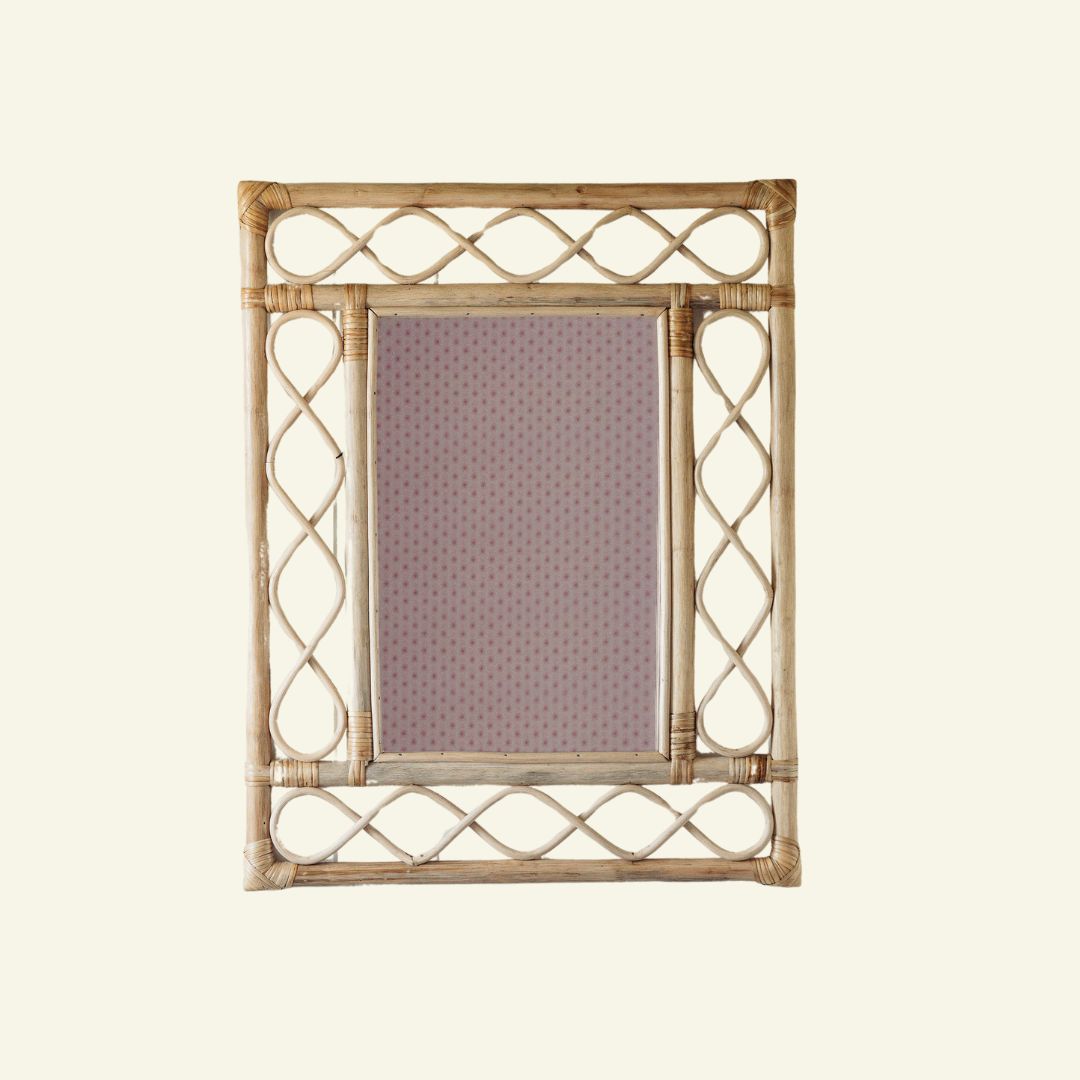Retro Rattan Mirror, Natural