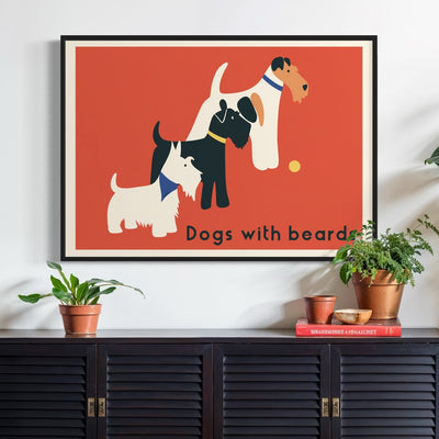 Popular dog breeds. Dog art wall art print. Schnauzer art print. Scottie dog art print. Fox Terrier art print. 
