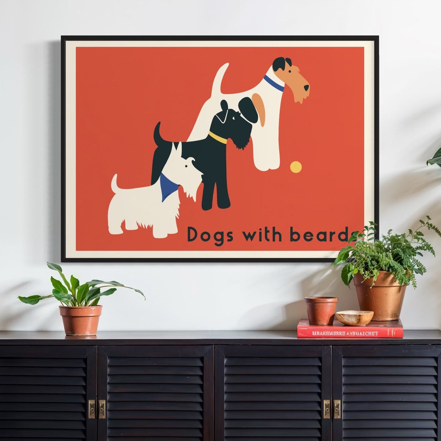 Popular dog breeds. Dog art wall art print. Schnauzer art print. Scottie dog art print. Fox Terrier art print. 