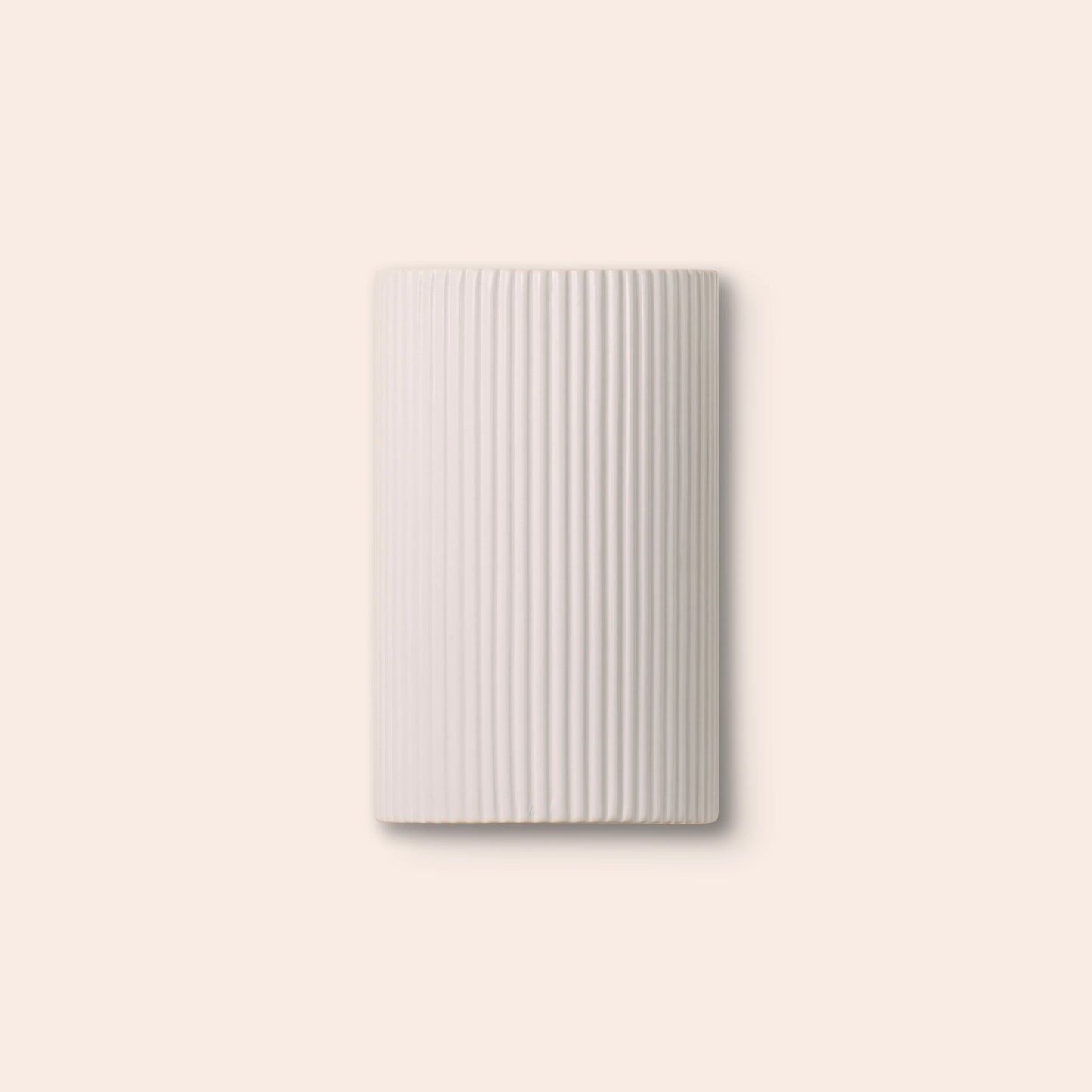White ribbed ceramic pillar wall light