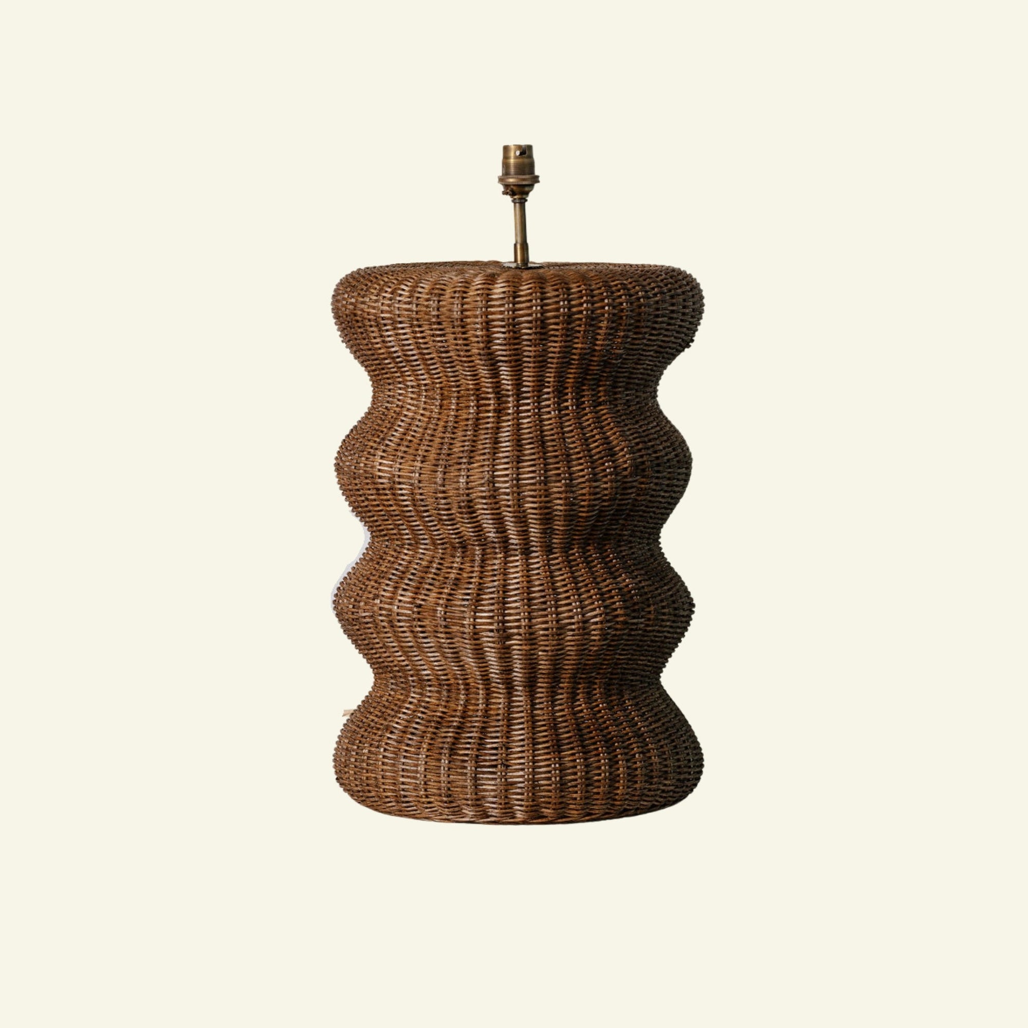Ripple Rattan Lamp Base, Teak