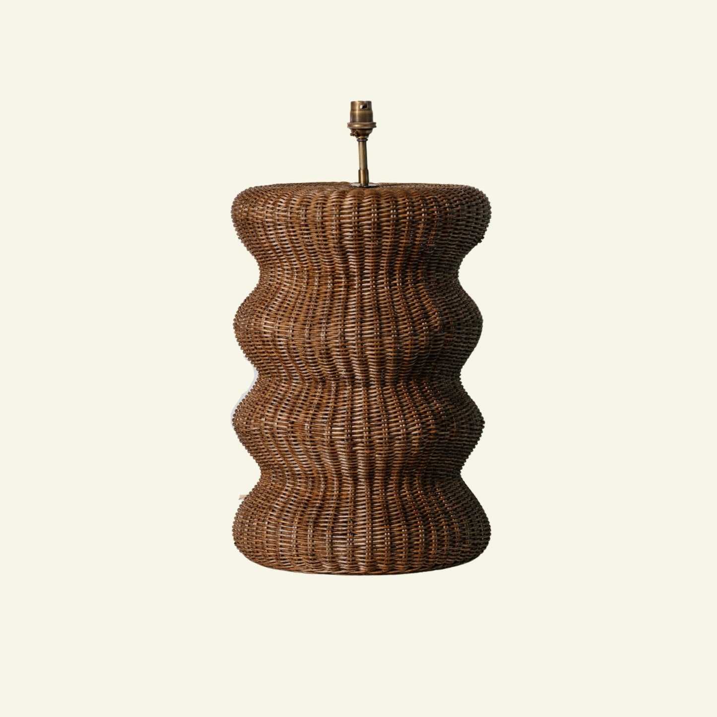 Ripple Rattan Lamp Base, Teak
