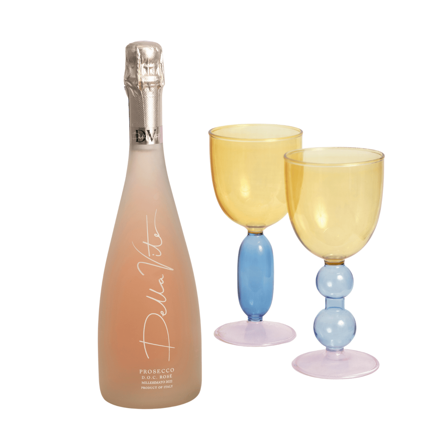 Poppy's Prosecco Bundle - Set of Two Glasses with Bottle of Prosecco