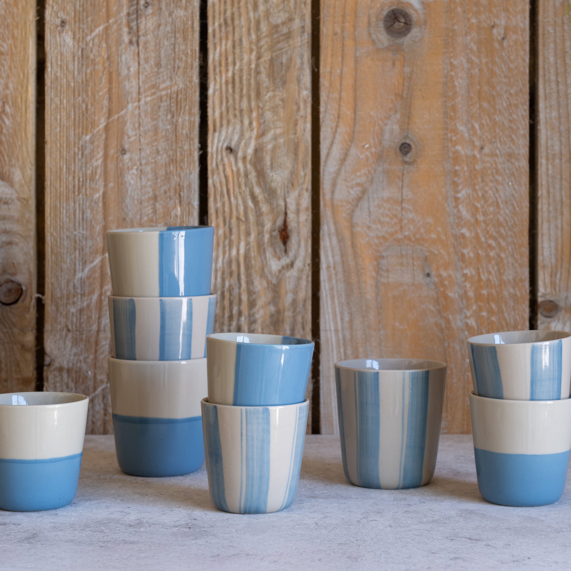 Cornflower Beaker - Brushed Light Blue - Small (Set of 2)