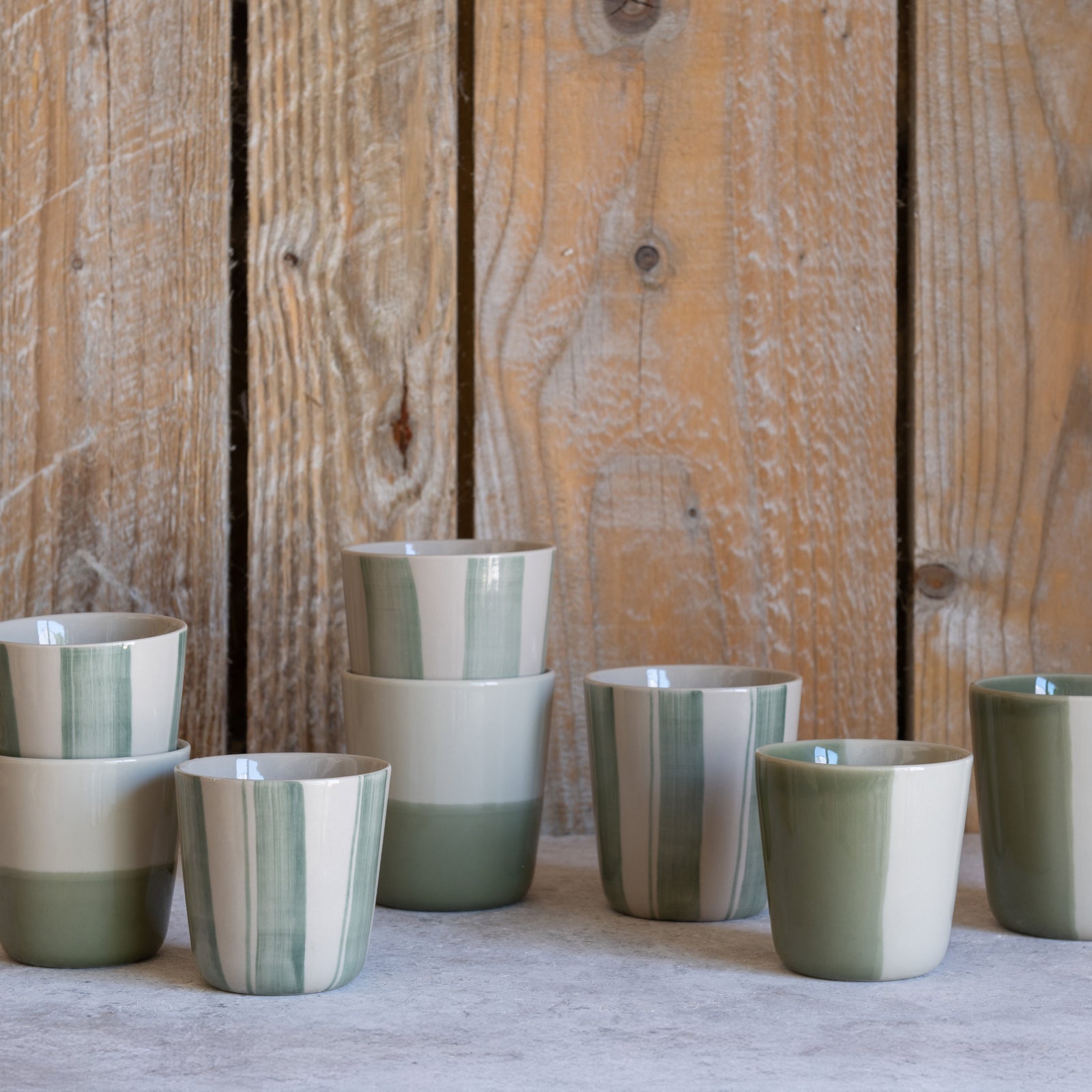 Cornflower Beaker - Brushed Sage Green - Large (Set of 2)