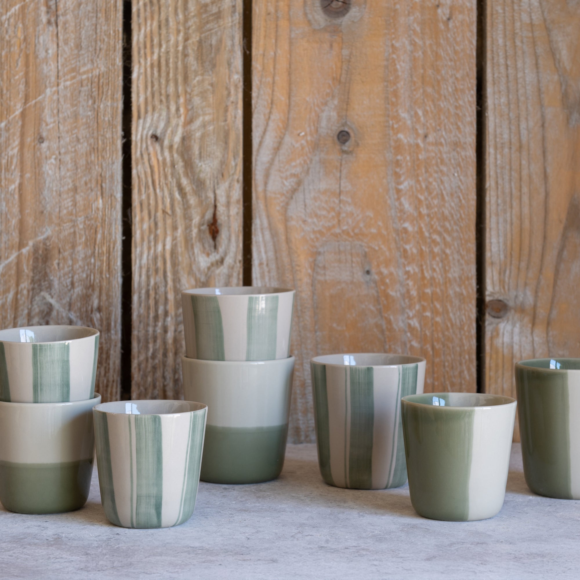 Cornflower Beaker - Brushed Sage Green - Large (Set of 2)