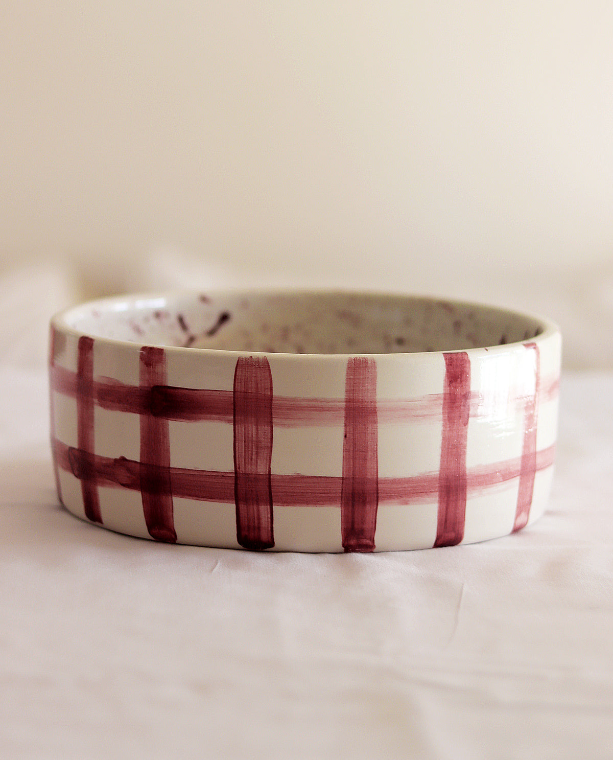 CERAMIC PLAID SALAD BOWL