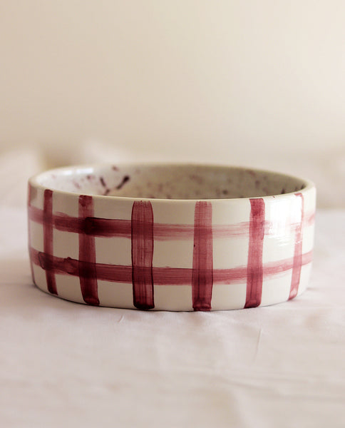 CERAMIC PLAID SALAD BOWL