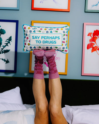 Perhaps to Drugs Needlepoint Pillow - Furbish Studio