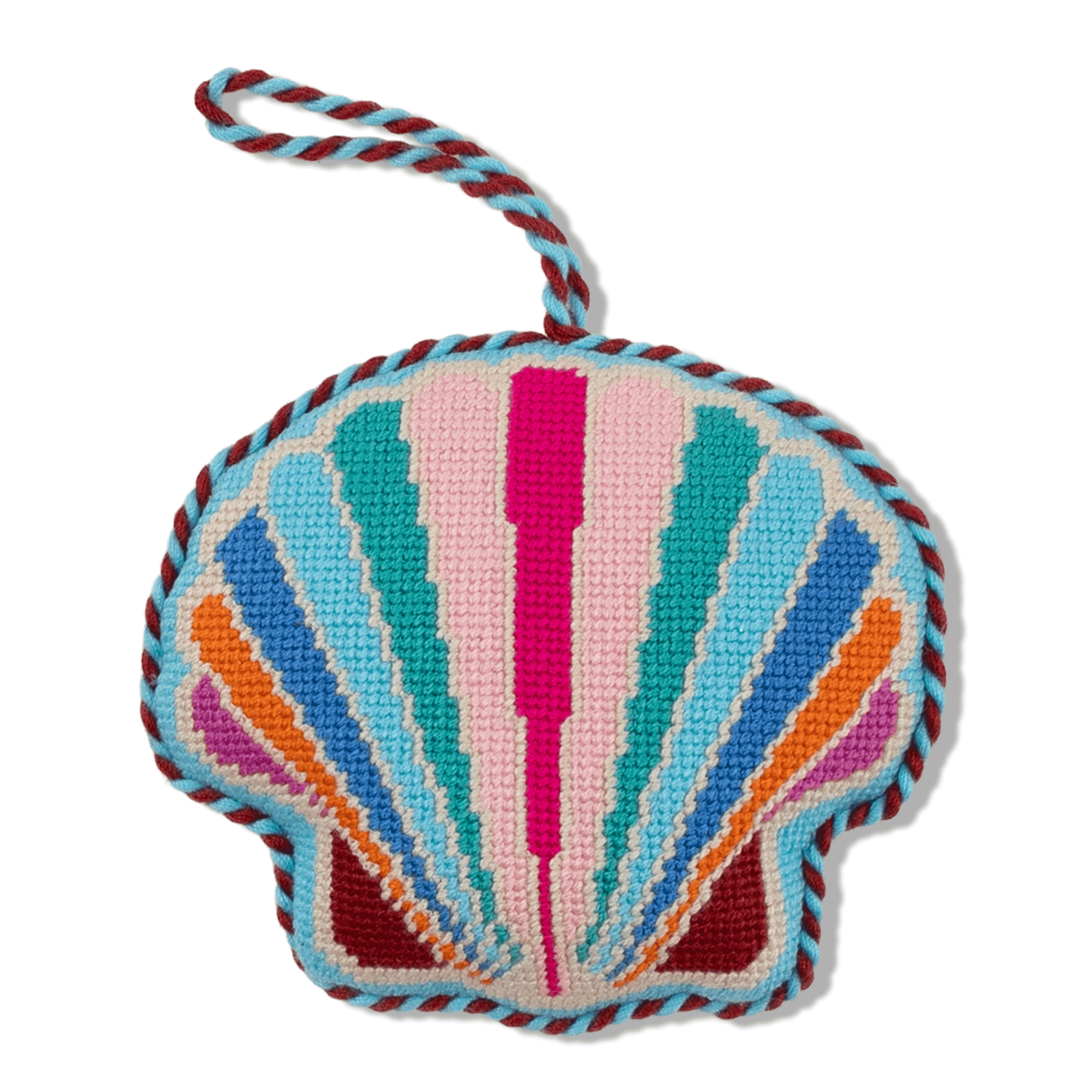 Needlepoint Icon Ornament - Seashell - Furbish Studio