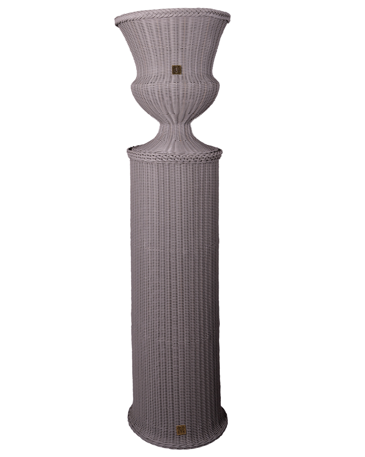 MEDICI Vase on Pedestal, Platinum Gray