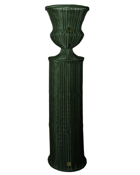 MEDICI Vase on Pedestal, Moos Green