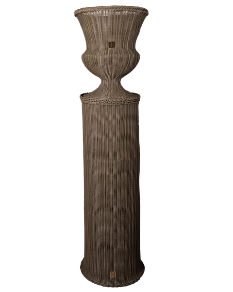 MEDICI Vase on Pedestal, Olive Green