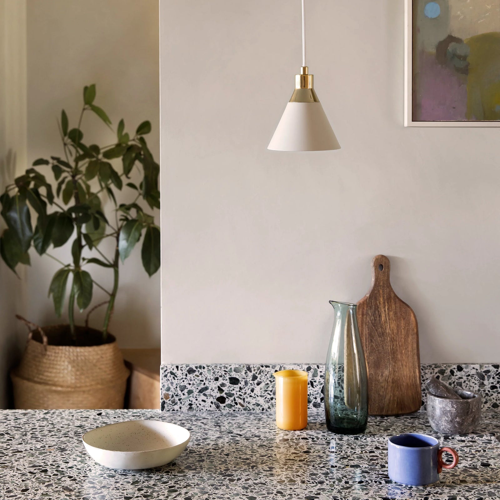 Sand cone pendant ceiling light