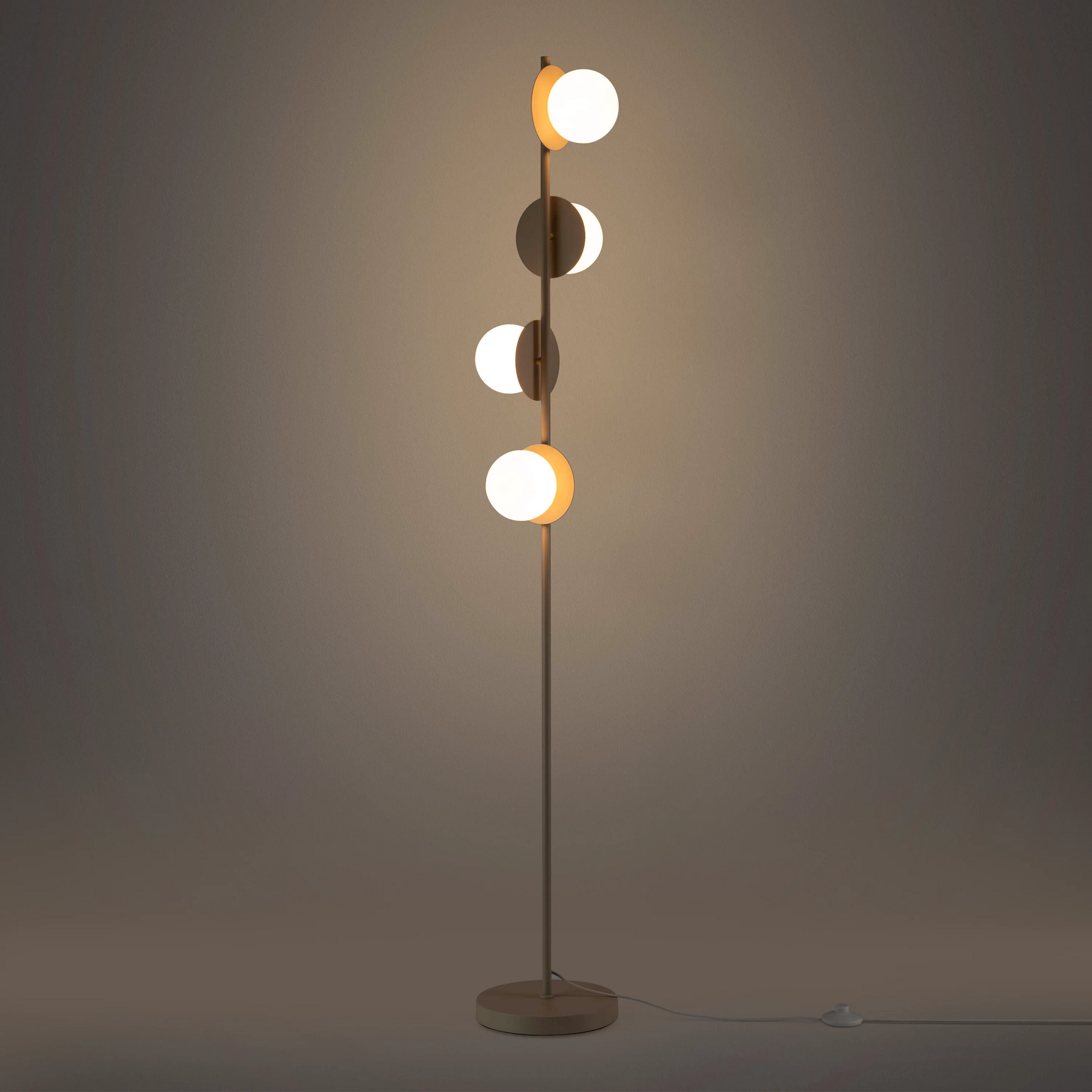 Sand opal disk floor lamp