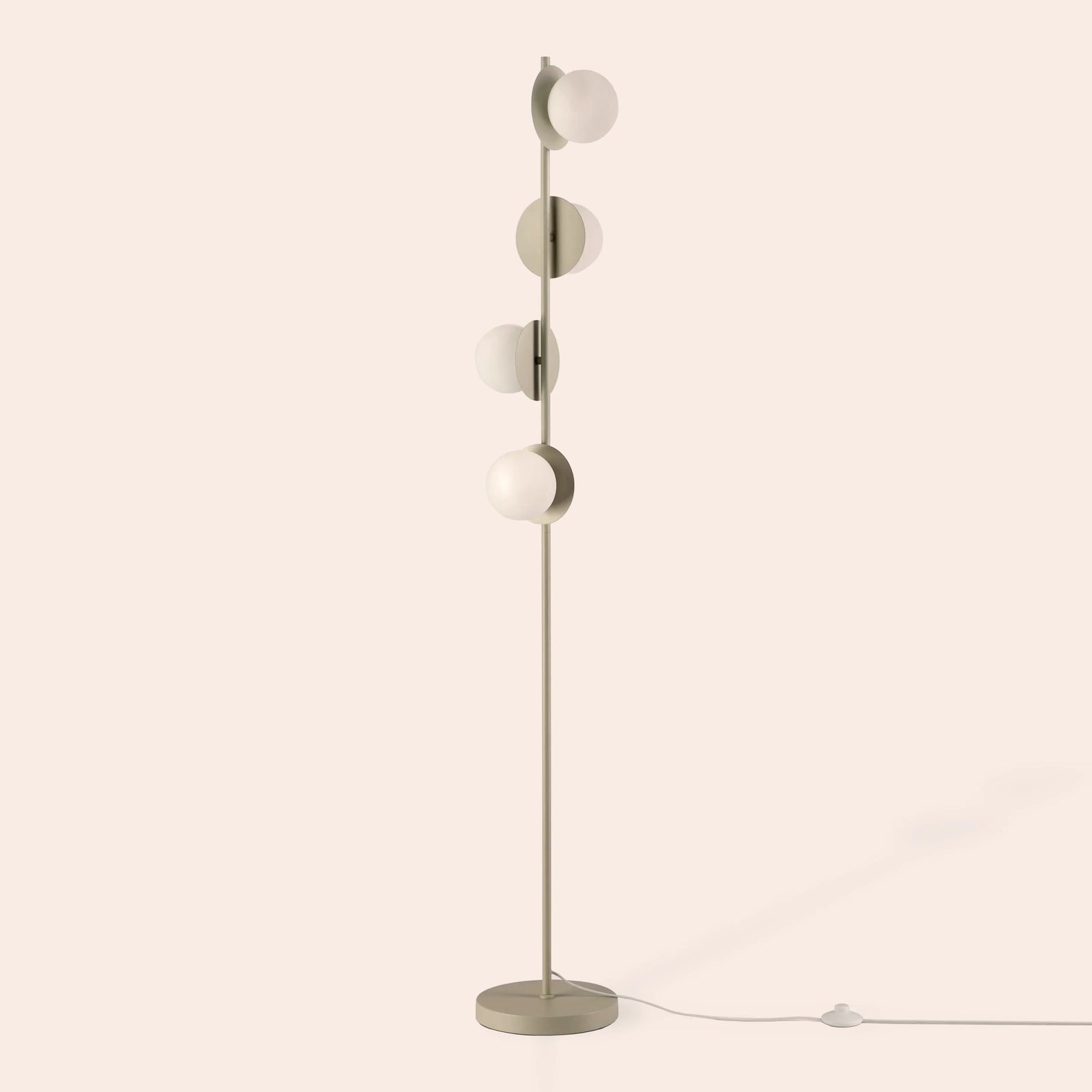 Sand opal disk floor lamp