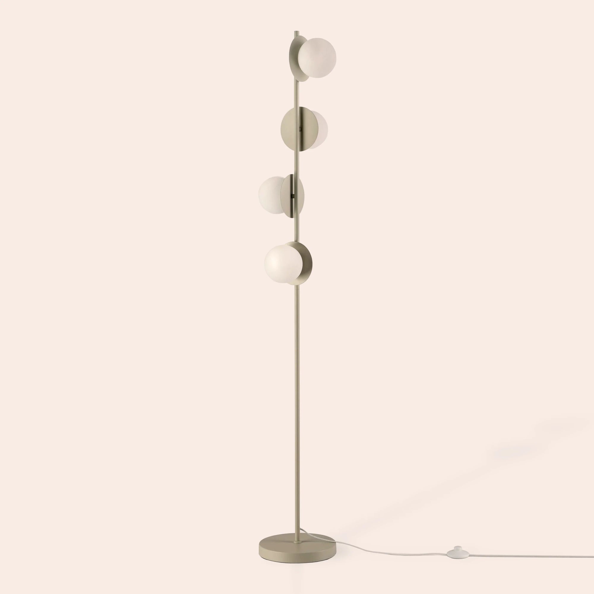 Sand opal disk floor lamp